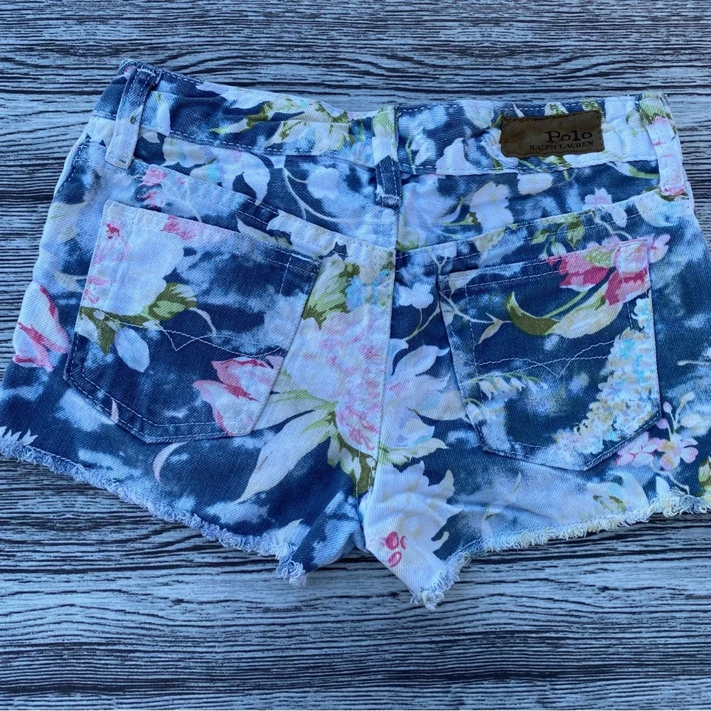 Ralph Lauren Floral Jean Shorts - Blue and Pink
